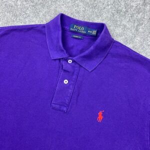 Polo Ralph Lauren Shirt Mens‎ Medium Purple Short Sleeve Golf Classic Pony Soft